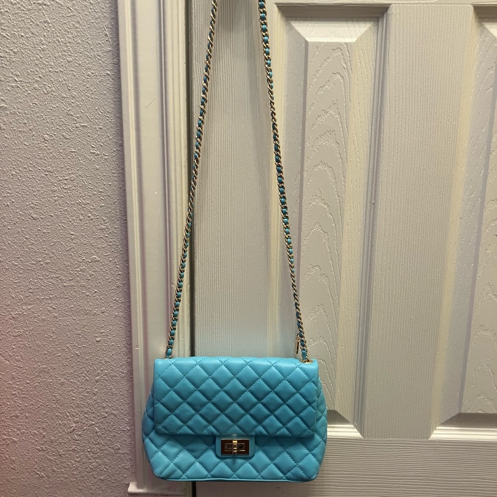 G by Giuliana Quilted Turquoise Crossbody Bag - Picture 2 of 11